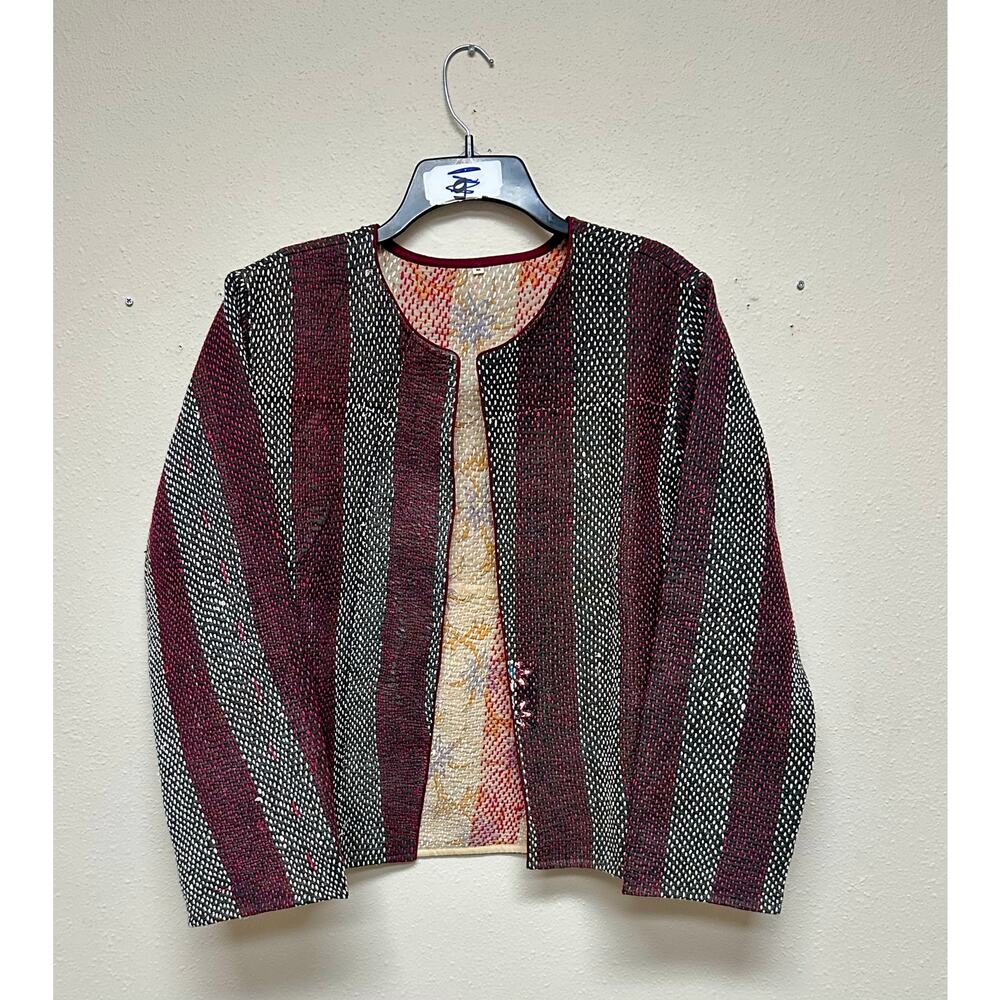 Kantha Jacket Vintage Handmade 100% cotton Patchwork Jacket Reversible Jacket